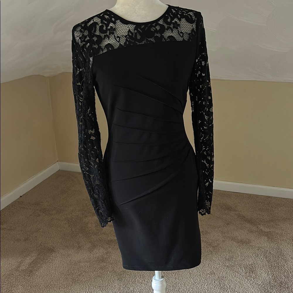 Ivanka Trump Black Sheath Dress with Bishop Sleeves